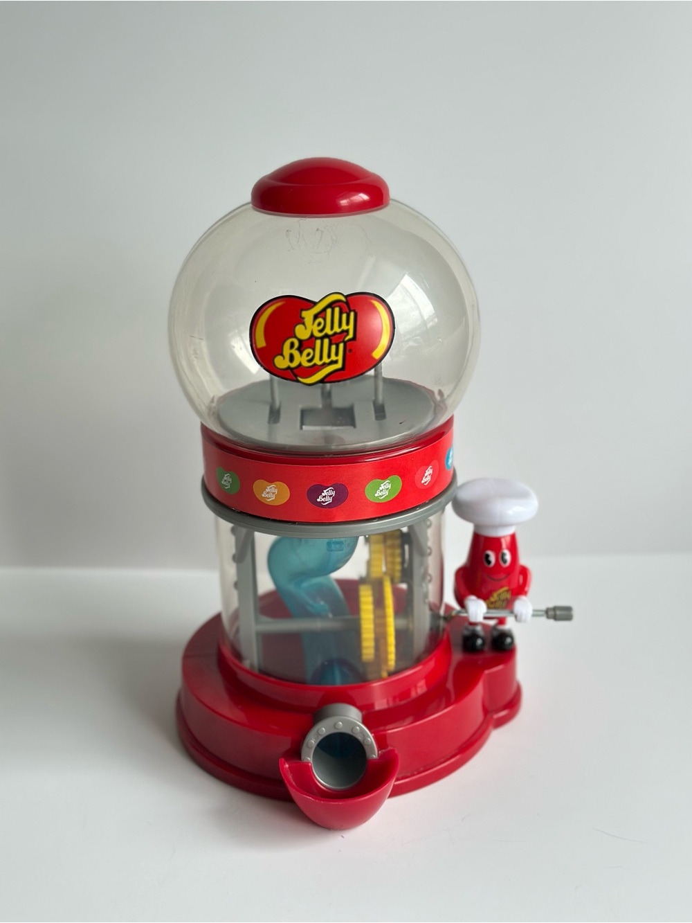 Jelly Belly Candy Dispenser Machine Mr. Jelly Bean Vending Gears Crank 2012 Red